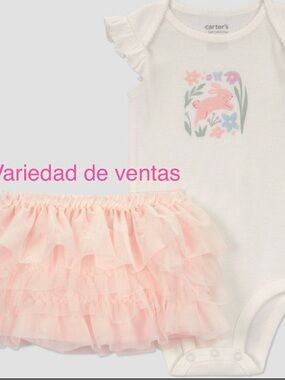 Carter's White Bodysuit and Light Pink Tutu Set